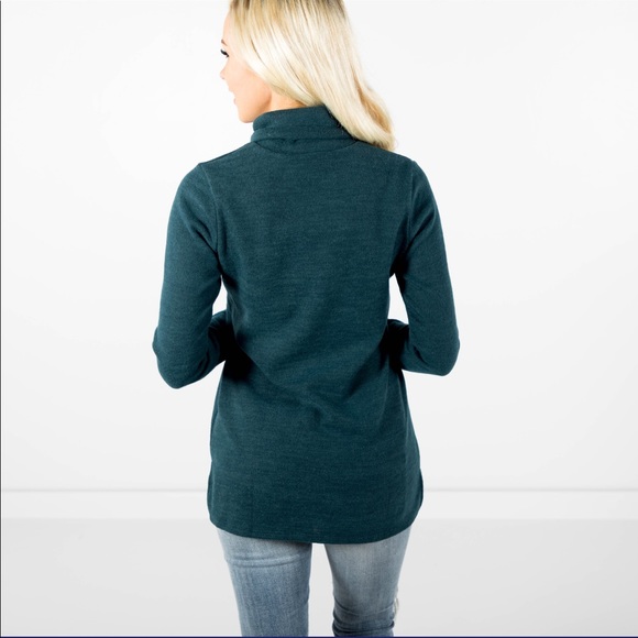 Natalia Turtle Neck in Hunter Green - Picture 4 of 4